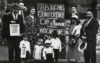 Aboriginal Day of Mourning, 26 January 1938 Man magazine, March 1938 Courtesy Mitchell Library, State Library of NSW (a429002 / Q 059/9)